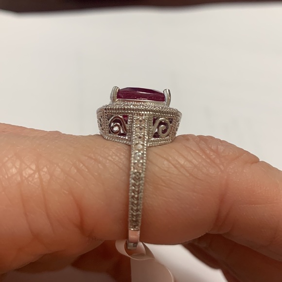 NWT RUBY STERLING SILVER & CZ Ring - Picture 4 of 6